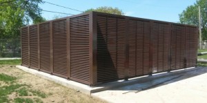 Brown Aluminum Louvered