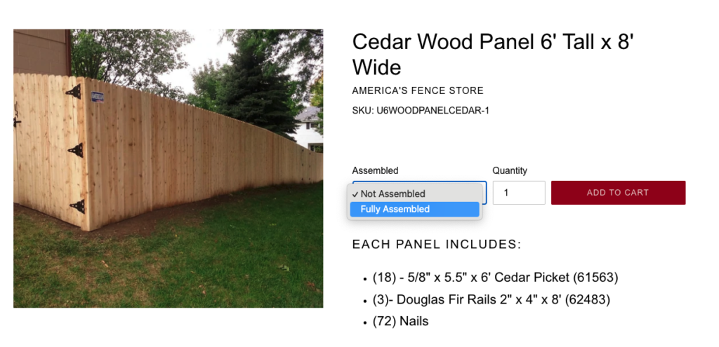 Prebuilt fence panels from America's Fence Store.