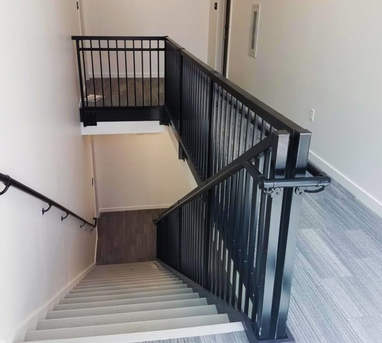Staircase and Grab Railing Black Coated