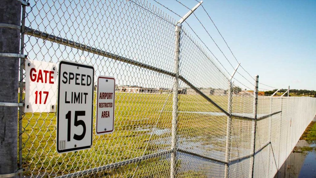 High-security fence for an airport.