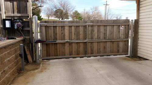 4 - 6 foot tall wooden automated gate