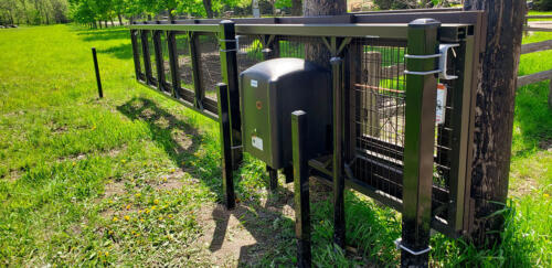 4 - 6 foot tall black automated sliding gate